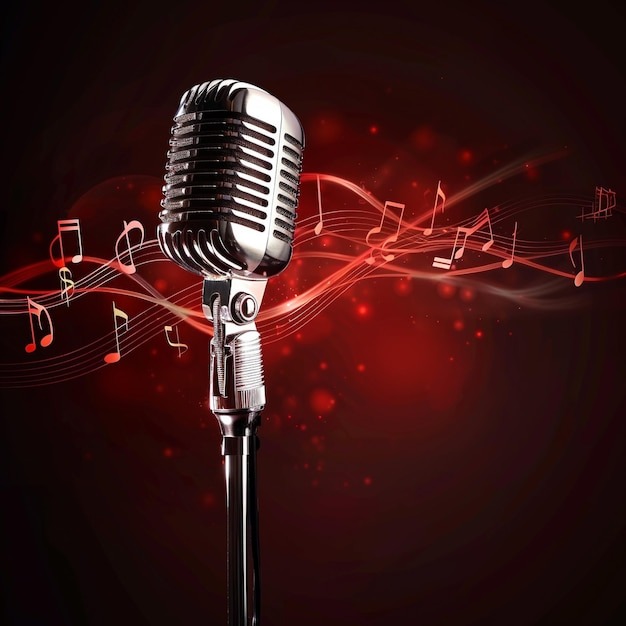 microphone emanating musical not