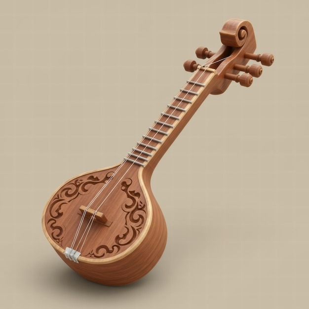 ornate wooden string instrument